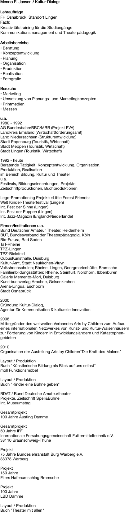 Menno E. Jansen / Kultur-Dialog: