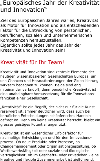 „Europäisches Jahr der Kreativität und